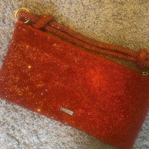 cult gaia Orange Crystal Wristlet Clutch